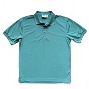 Fjallraven Men's Crowley Pique Polo Shirt Sz L Green Stretch Performance Casual